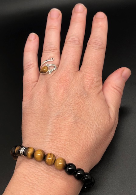 Bague argent 925, œil de tigre M5 – Image 5