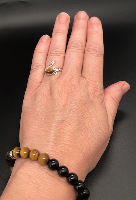 Bague argent 925, œil de tigre M6 – Image 5