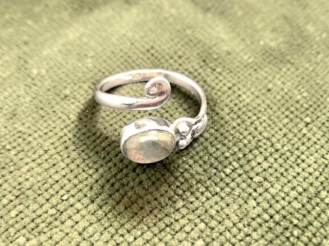 Bague argent 925, labradorite M2