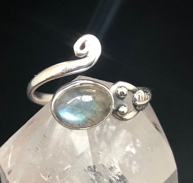 Bague argent 925, labradorite M2 – Image 2