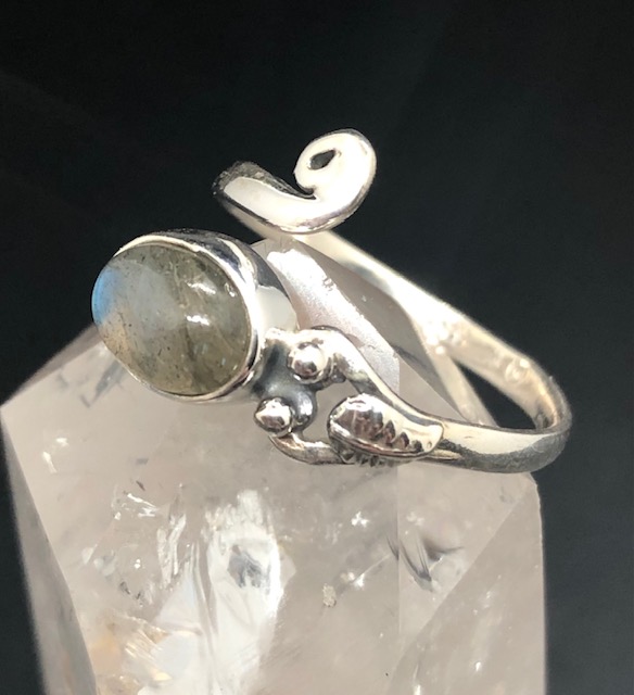 Bague argent 925, labradorite M2 – Image 3