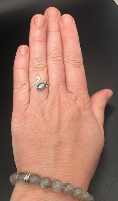 Bague argent 925, labradorite M2 – Image 4