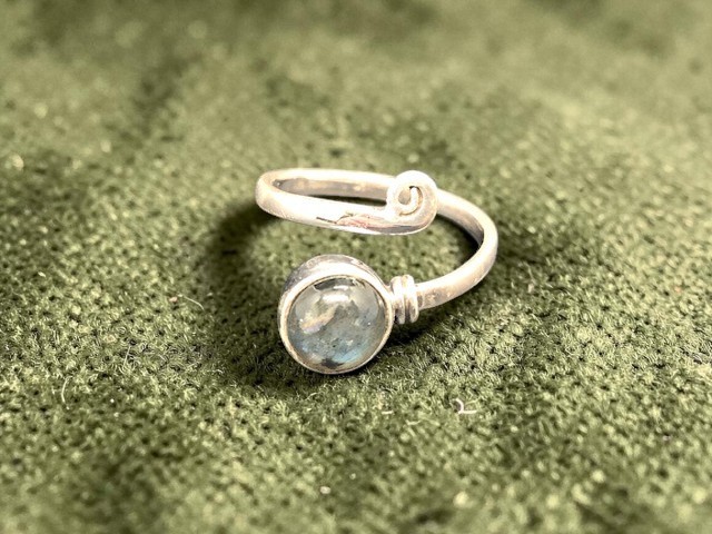 Bague argent 925, labradorite M3