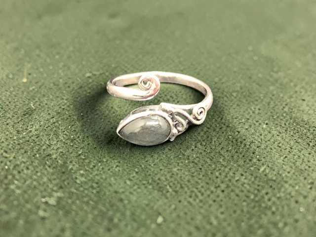 Bague argent 925, labradorite M4