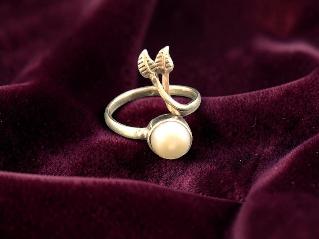 Bague argent 925, nacre M1