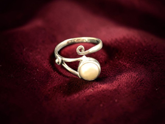 Bague argent 925, nacre M2