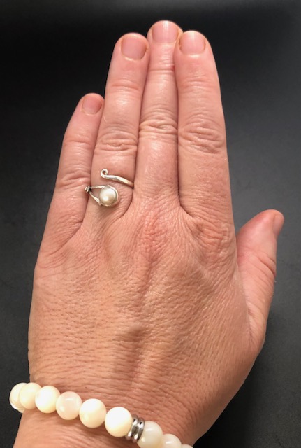 Bague argent 925, nacre M2 – Image 5