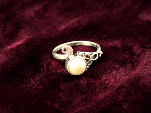 Bague argent 925, nacre M3