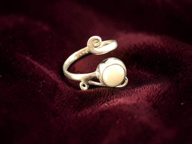 Bague argent 925, nacre M4