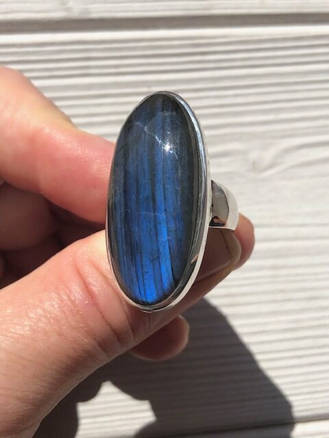 Bague argent 925, labradorite M7 – Image 3