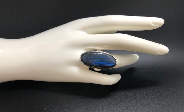 Bague argent 925, labradorite M7 – Image 5