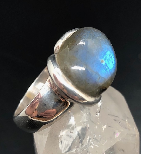 Bague argent 925, labradorite M8 – Image 3