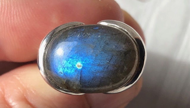 Bague argent 925, labradorite M8 – Image 2