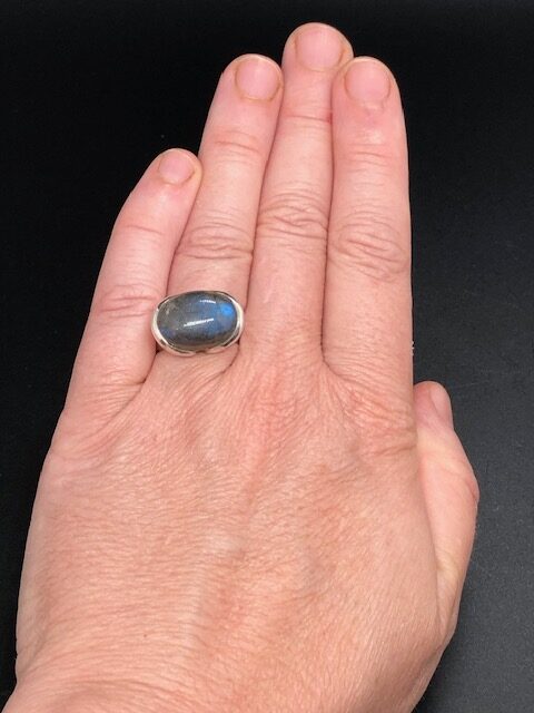Bague argent 925, labradorite M8 – Image 5