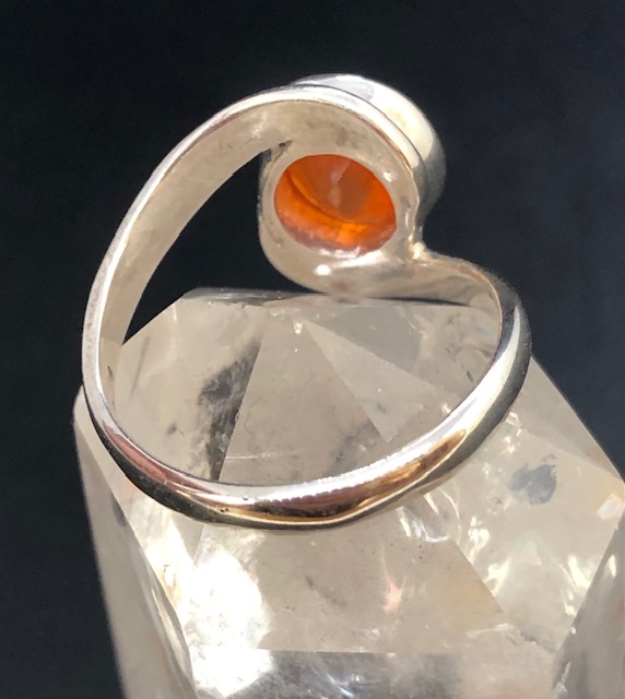 Bague argent 925, cornaline facettée – Image 4