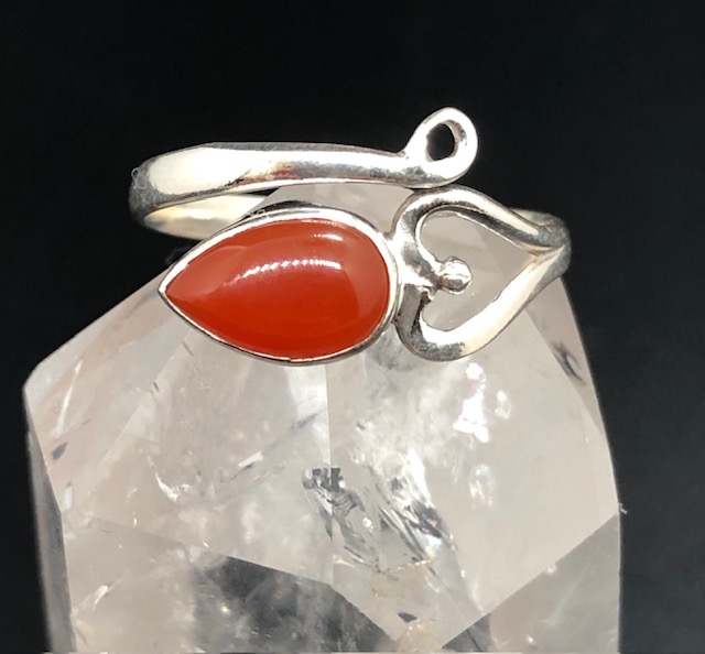 Bague argent 925, cornaline M2 – Image 2