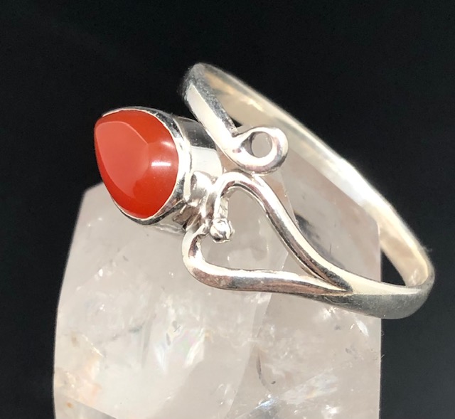 Bague argent 925, cornaline M2 – Image 3
