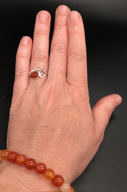 Bague argent 925, cornaline M2 – Image 5
