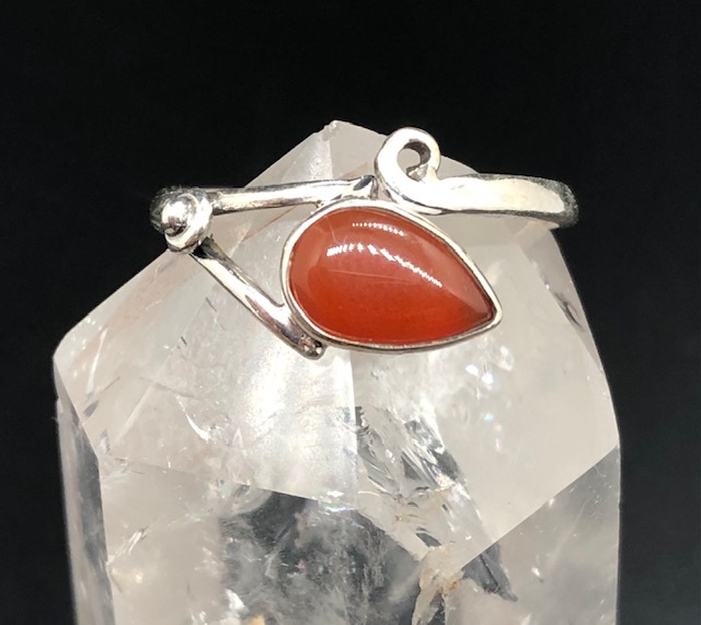 Bague argent 925, cornaline M3 – Image 2