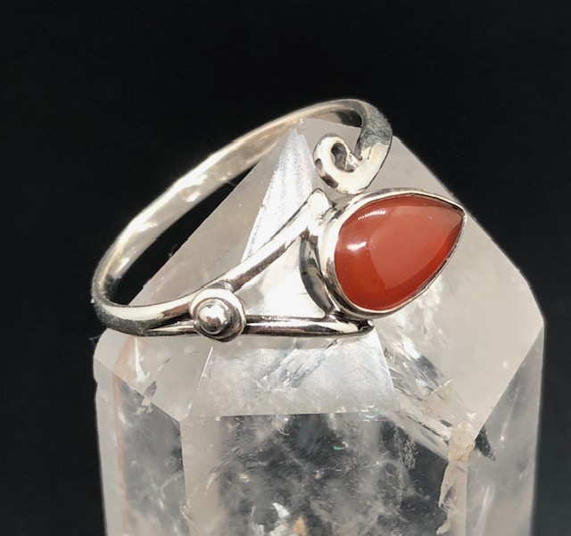 Bague argent 925, cornaline M3 – Image 3