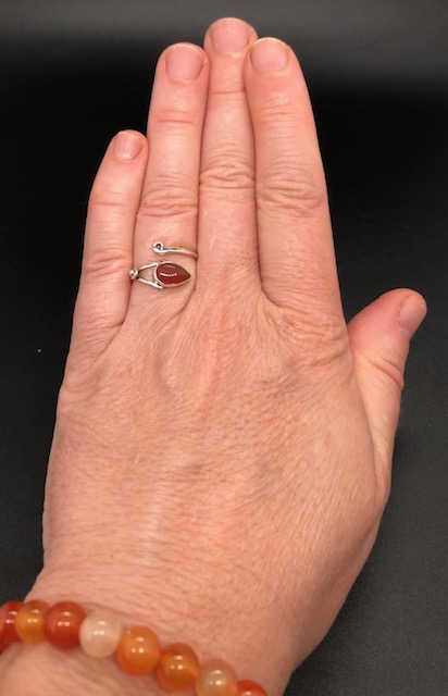 Bague argent 925, cornaline M3 – Image 5