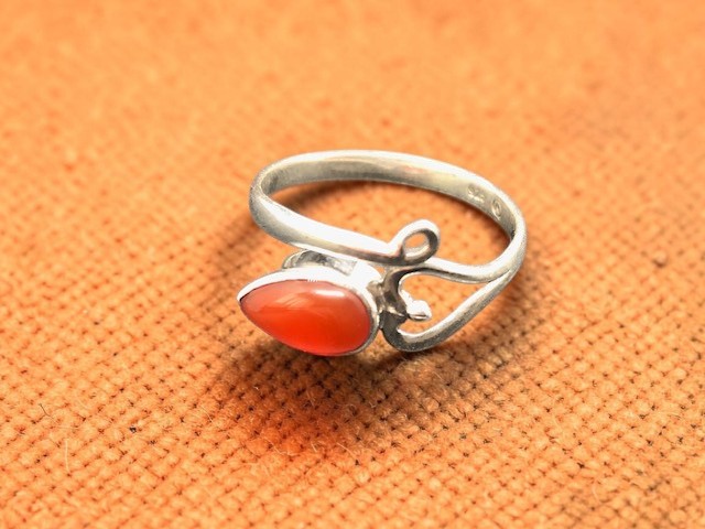 Bague argent 925, cornaline M2