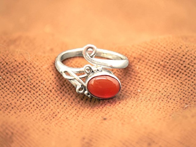 Bague argent 925, cornaline M4