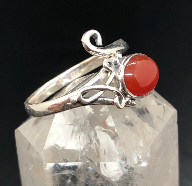 Bague argent 925, cornaline M4 – Image 3