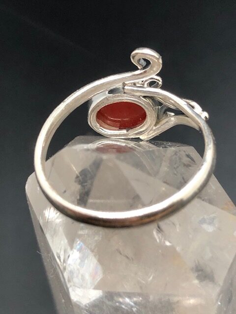 Bague argent 925, cornaline M4 – Image 4