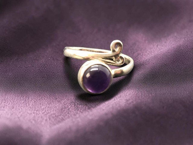 Bague argent 925, améthyste M02