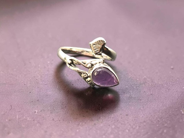 Bague argent 925, améthyste M04