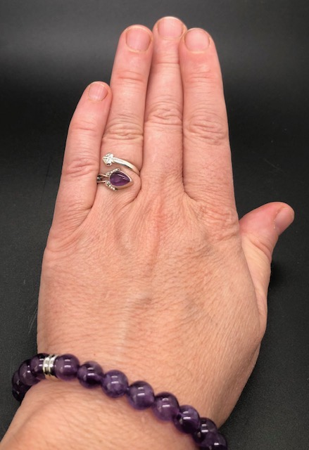 Bague argent 925, améthyste M04 – Image 5