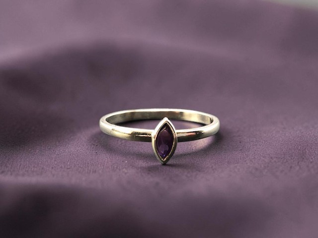 Bague argent 925, améthyste M06