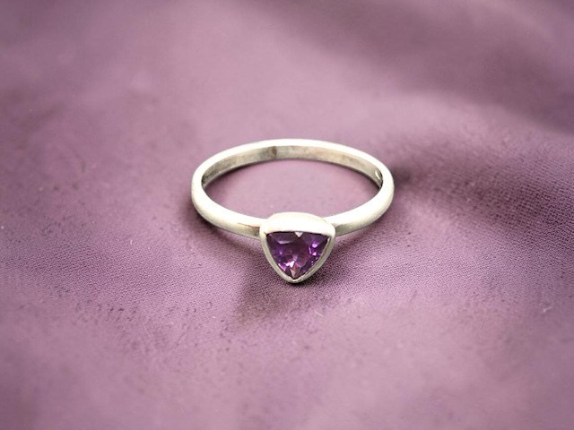 Bague argent 925, améthyste M07