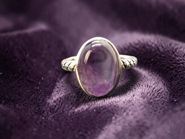 Bague argent 925, améthyste M08