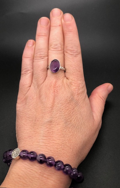 Bague argent 925, améthyste M08 – Image 5