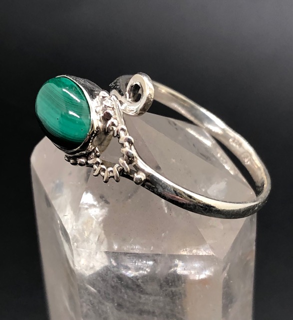 Bague argent 925, malachite M01 – Image 3