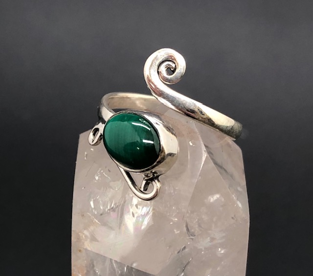 Bague argent 925, malachite M03 – Image 3