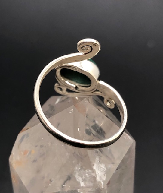 Bague argent 925, malachite M03 – Image 4
