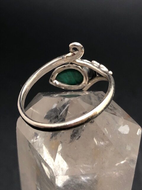 Bague argent 925, malachite M04 – Image 4