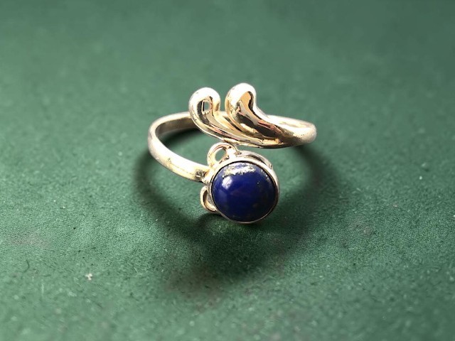 Bague argent 925, lapis-lazuli M01