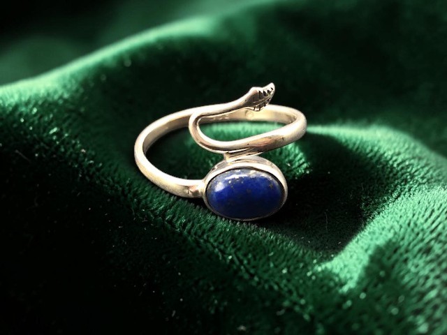 Bague argent 925, lapis-lazuli M04