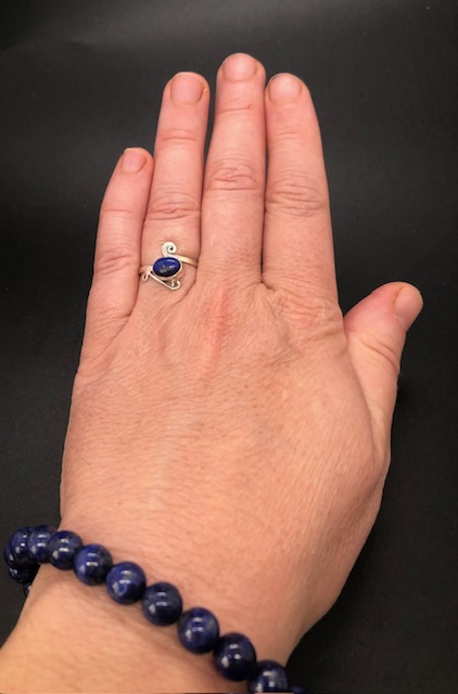 Bague argent 925, lapis-lazuli M05 – Image 5