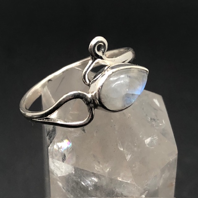 Bague argent 925, pierre de lune blanche M01 – Image 3