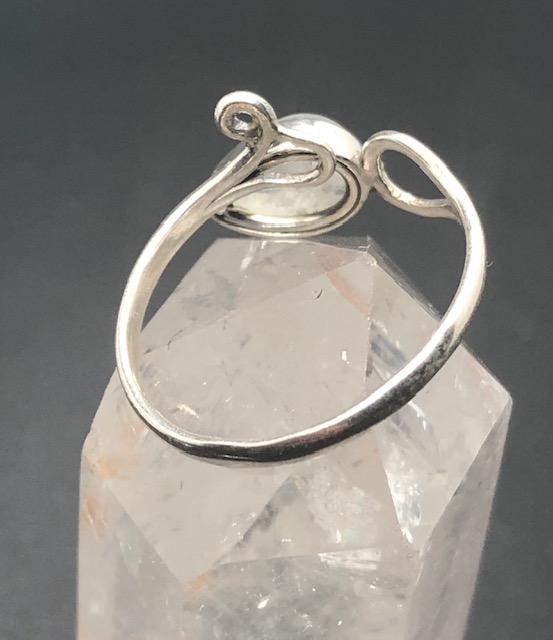 Bague argent 925, pierre de lune blanche M01 – Image 4