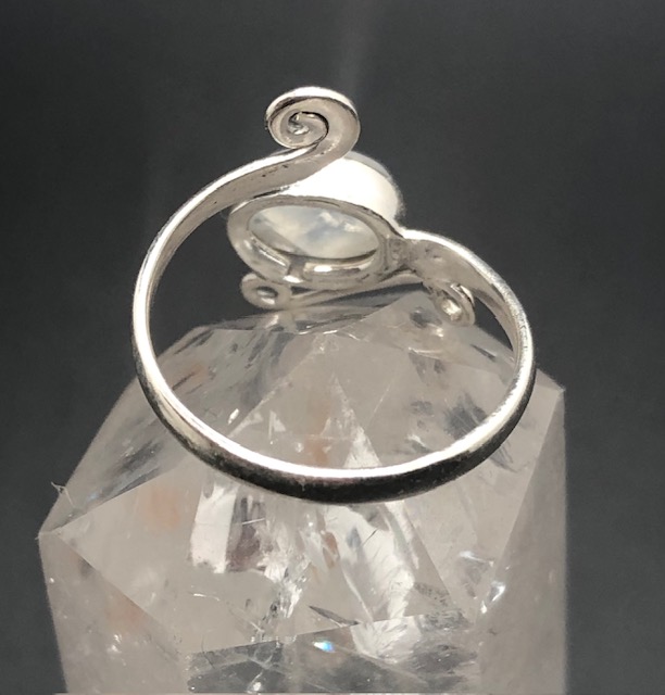 Bague argent 925, pierre de lune blanche M02 – Image 4