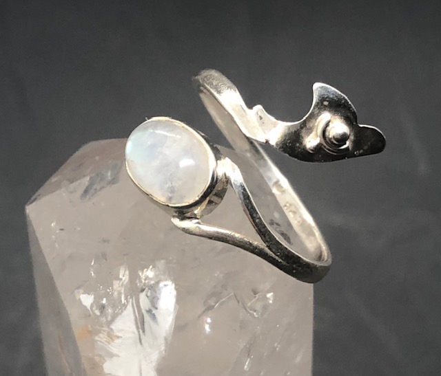 Bague argent 925, pierre de lune blanche M03 – Image 3