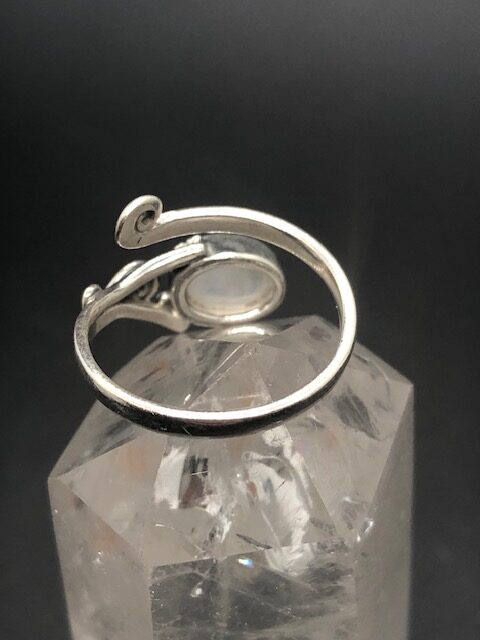 Bague argent 925, pierre de lune blanche M04 – Image 4