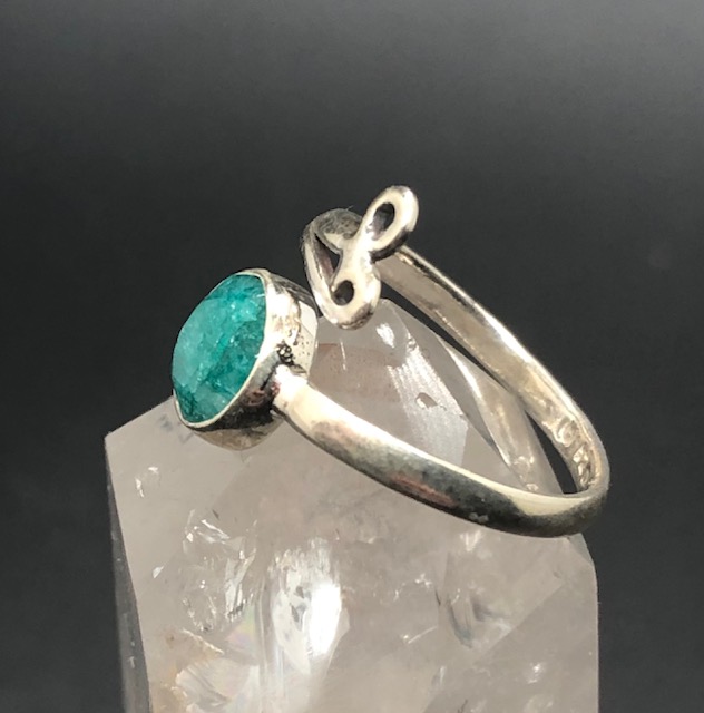 Bague argent 925, pierre facettée émeraude M03 – Image 3